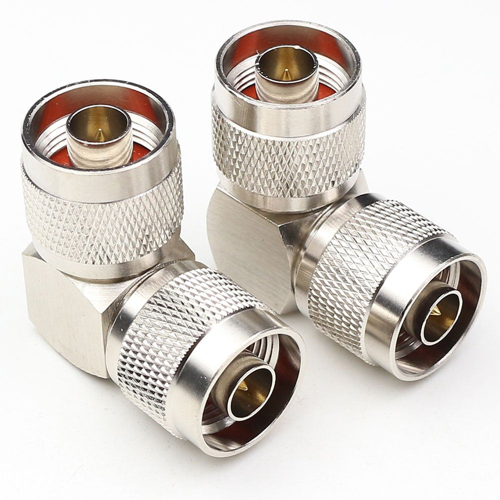 ANHAN N Type Connectors N Adapters N Type Coax Connector Walkie Talkie N adapters RF coaxial Cable Adapter (N Male to Male Right Angle)