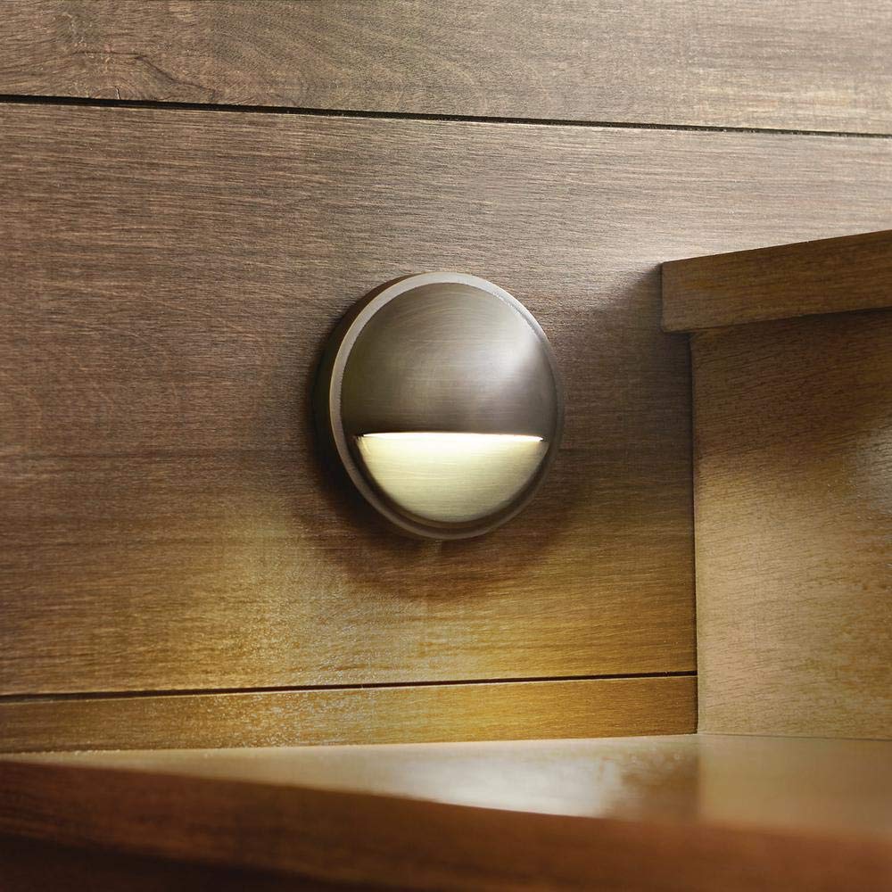 2-Watt Brass Outdoor Integrated LED 2700K White Warm Landscape Deck Light