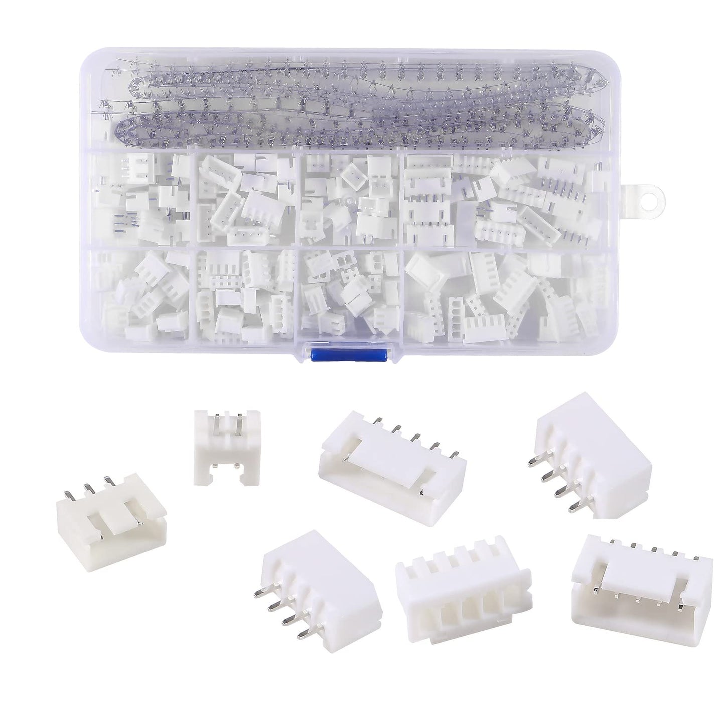 Diitao 560PCS for JST Connector Kit for JST-XHP 2/3/4/5 Pin Housing Female and Male Connector Plug, Adapter Cable Connector 2.54mm Male Female Pin