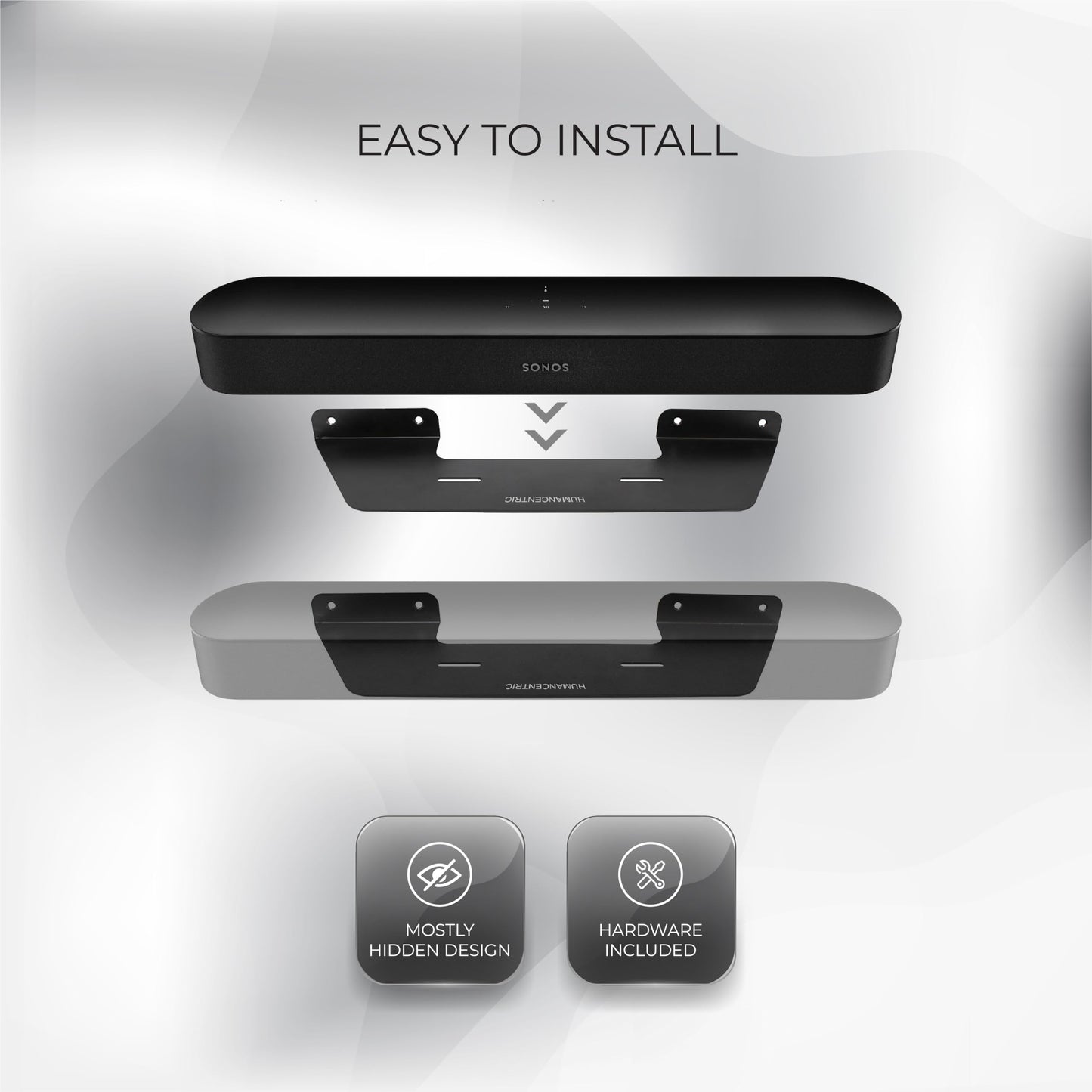 HumanCentric Soundbar Wall Mount for Sonos Beam Speaker - Black