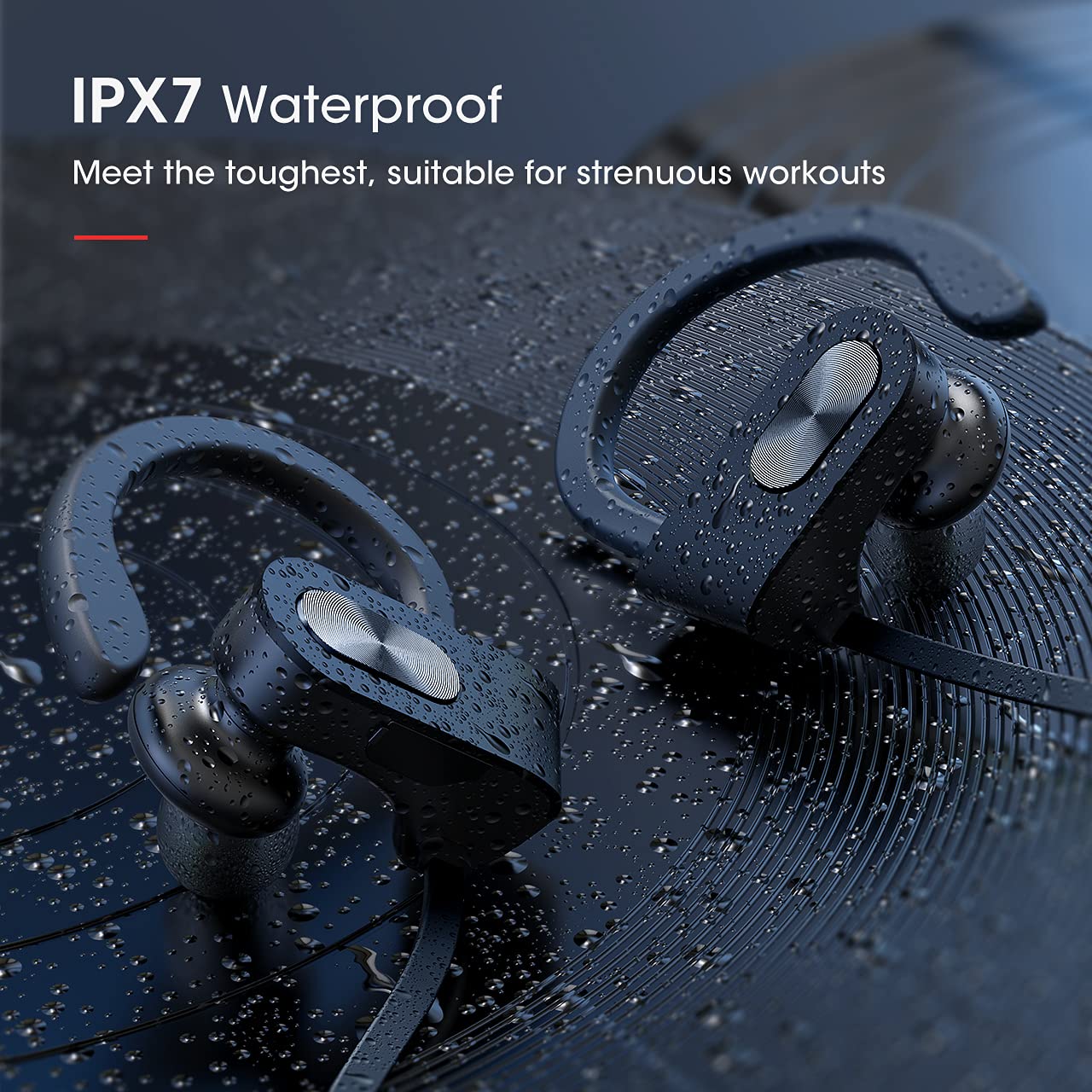 Redzoo Bluetooth Headphones V5.0,Running Headphones w/16 Hrs Playtime, Bass+ HD Stereo Wireless Sports Earphones w/IPX7 Waterproof Earbuds in Ear