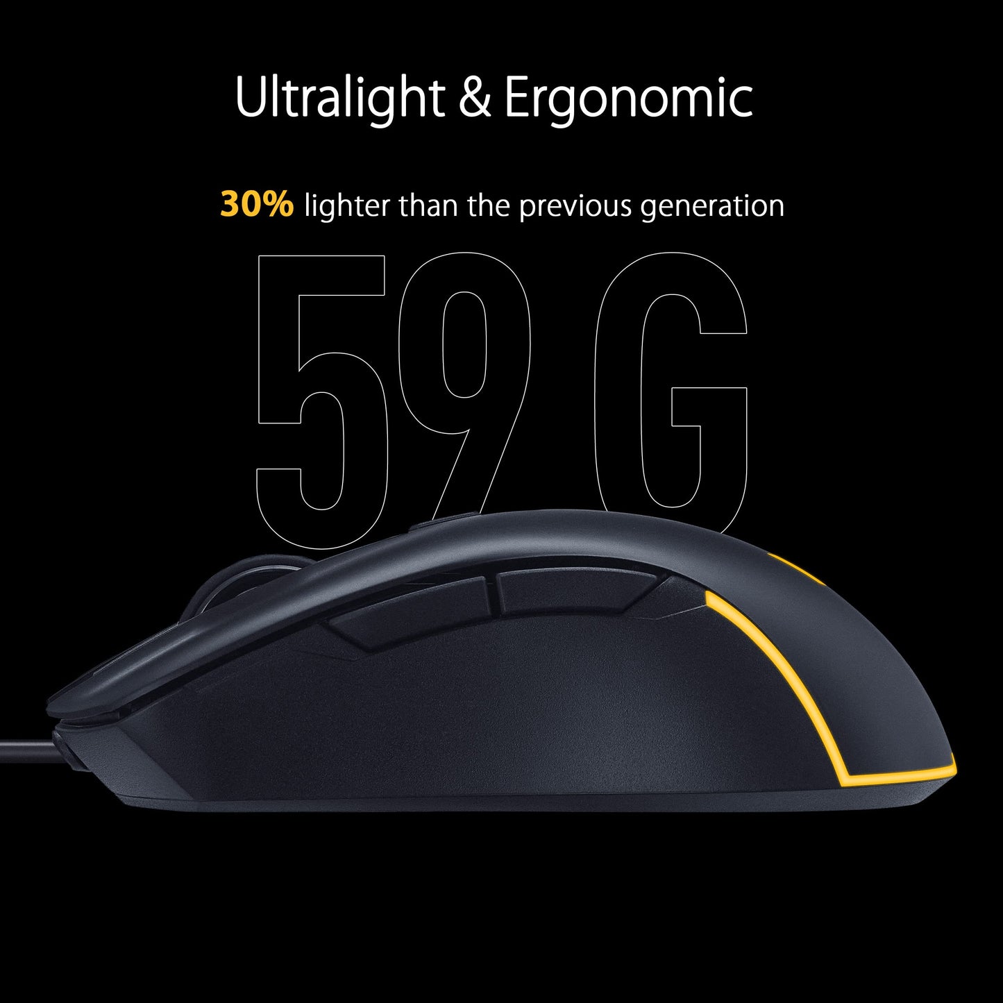 ASUS TUF Gaming M3 Gen II Wired USB Gaming Mouse - Right-Handed Ergonomic, 59g Lightweight, 8K DPI, IP56 dust & Water Resistance, Antibacterial Guard
