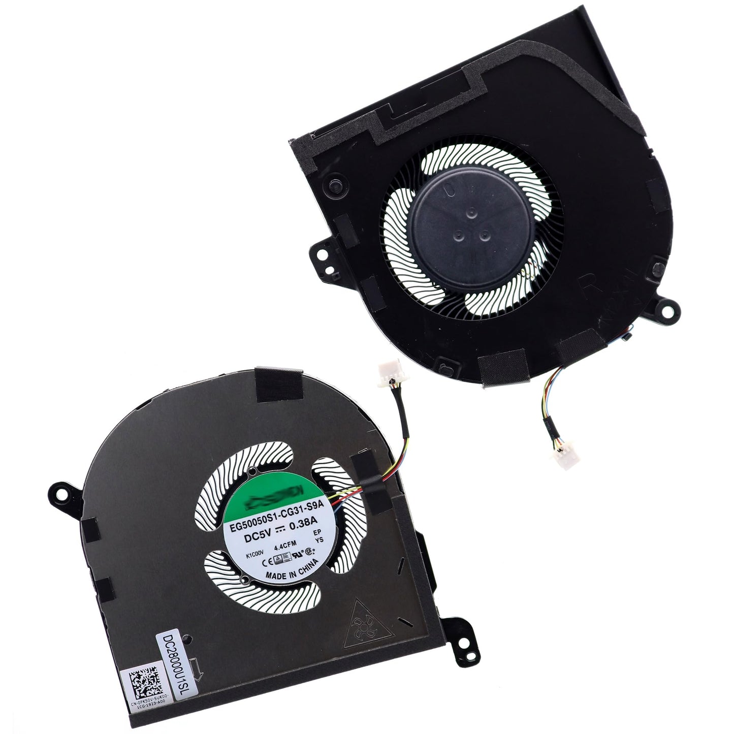 Deal4GO CPU Cooling Fan 09RK6 009RK6 w/Graphics GPU Fan DJH35 0DJH35 Replacement for Dell XPS 15 9500 9510 Precision 5550 5560