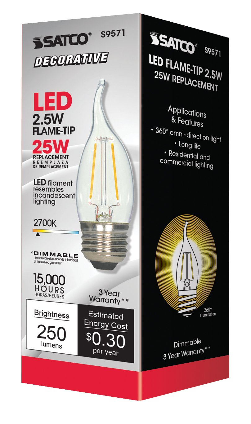 Satco S9571 Medium Light Bulb in Light Finish, 4.31 inches
