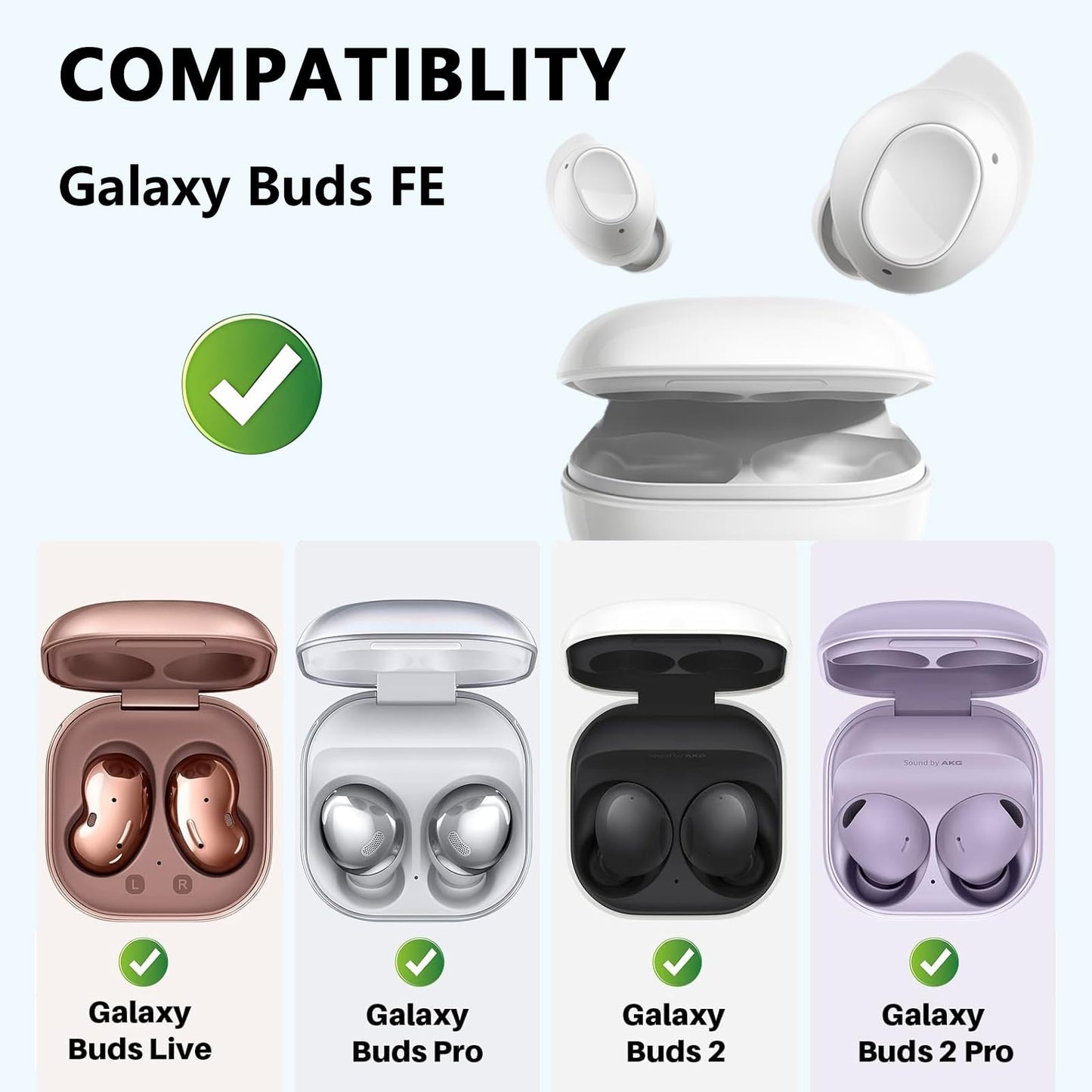 U. EHome (with Secure Lock) Clear Carbon Fiber Case Cover for Samsung Galaxy Buds FE (2023) /Galaxy 2 Pro(2022)/Galaxy Pro(2021)/Galaxy 2(2021)/Galaxy