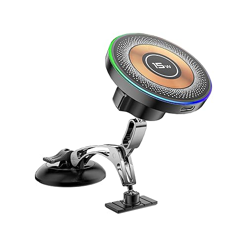 Magnetic Phone Holders for Your Car, 15W Fast Charging Car Charger, 2 in 1 Wireless Mag Safe Car Mount Stick on Dashboard Windshield, Car Accessories