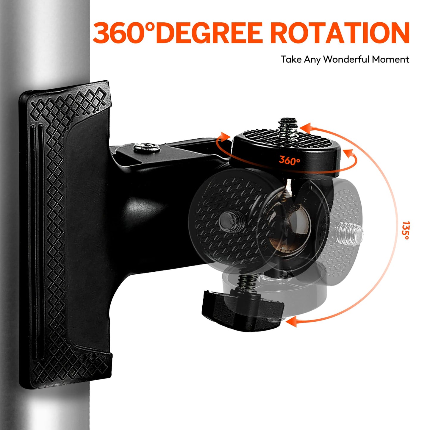 ALTIN Trail Camera Clip Mount, 2 Pack Tracking Camera Bracket, 360 Rotatable Interface Trailcam Holder for Hunting with Camouflage Style