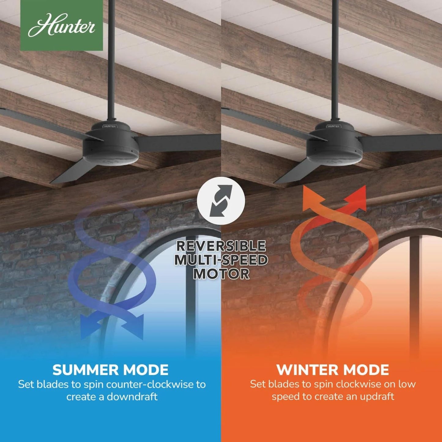 Hunter Fan 52 in Contemporary Matte Black Finish Indoor Ceiling Fan with 3 Blades (Renewed)