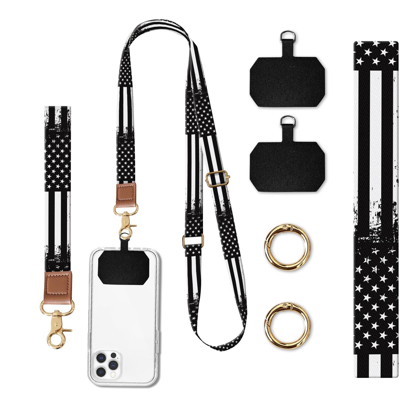 DARUIXZ Phone Lanyard Crossbody Wrist Strap, Universal Adjustable Neck Strap for Phone Case Keys ID Badges, Phone Accessories Travel Essential