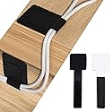 Oruiiju 60PCS Hook and Loop Cable Ties, Self Adhesive Hook and Loop Cable Ties,Cable Clip, Household & Office Essentials - Black
