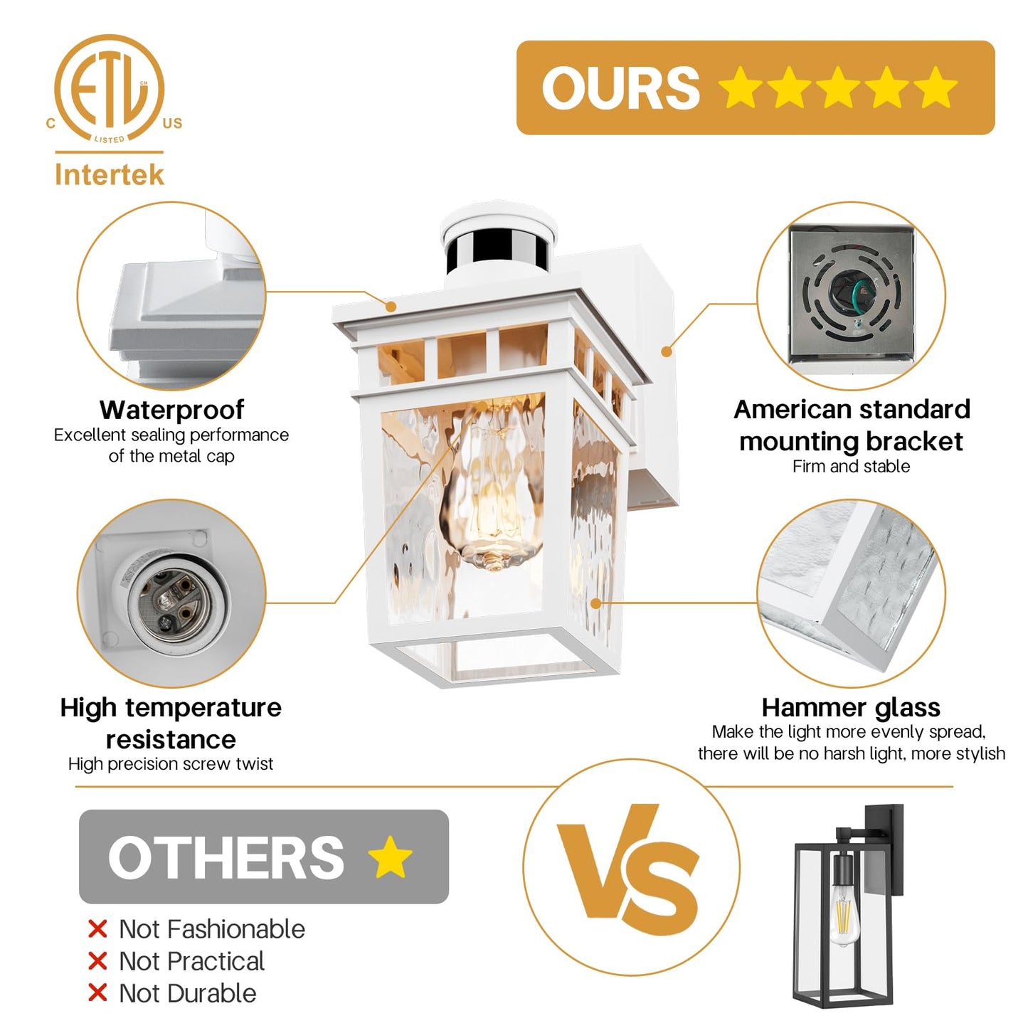 VIOAOEAFA 2 Pack Porch Light Outdoor with GFCI Outlet - 3 Lighting Modes Exterior Light Fixture, Dusk to Dawn Motion Sensor Wall Mount Outside Lights
