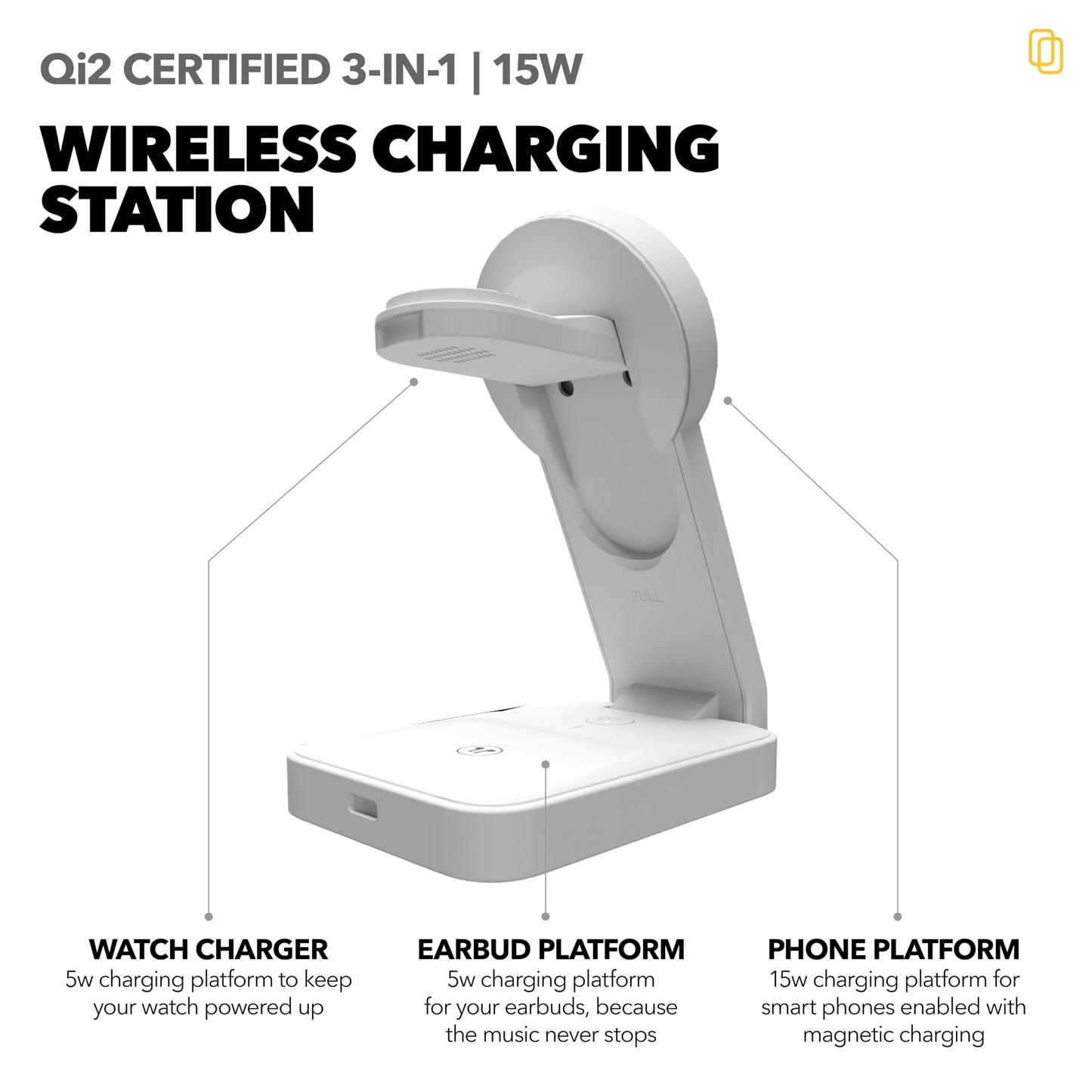 Foldable Magnetic Mag-Safe Wireless Charging Station, cellhelmet Qi2 3 in 1 Fast Wireless Charging Stand Compatible with iPhone 15,14,13,12, iWatch
