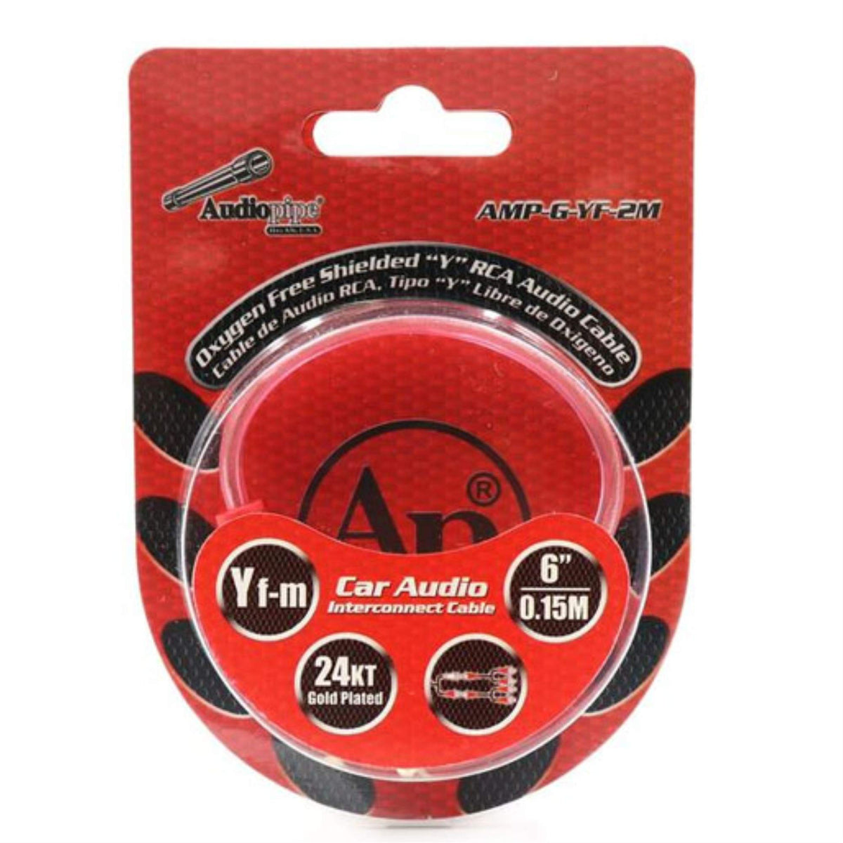 Audiopipe AMPGYF2M Rca Splitter Audiopipe 1f-2m Clear Installer Series