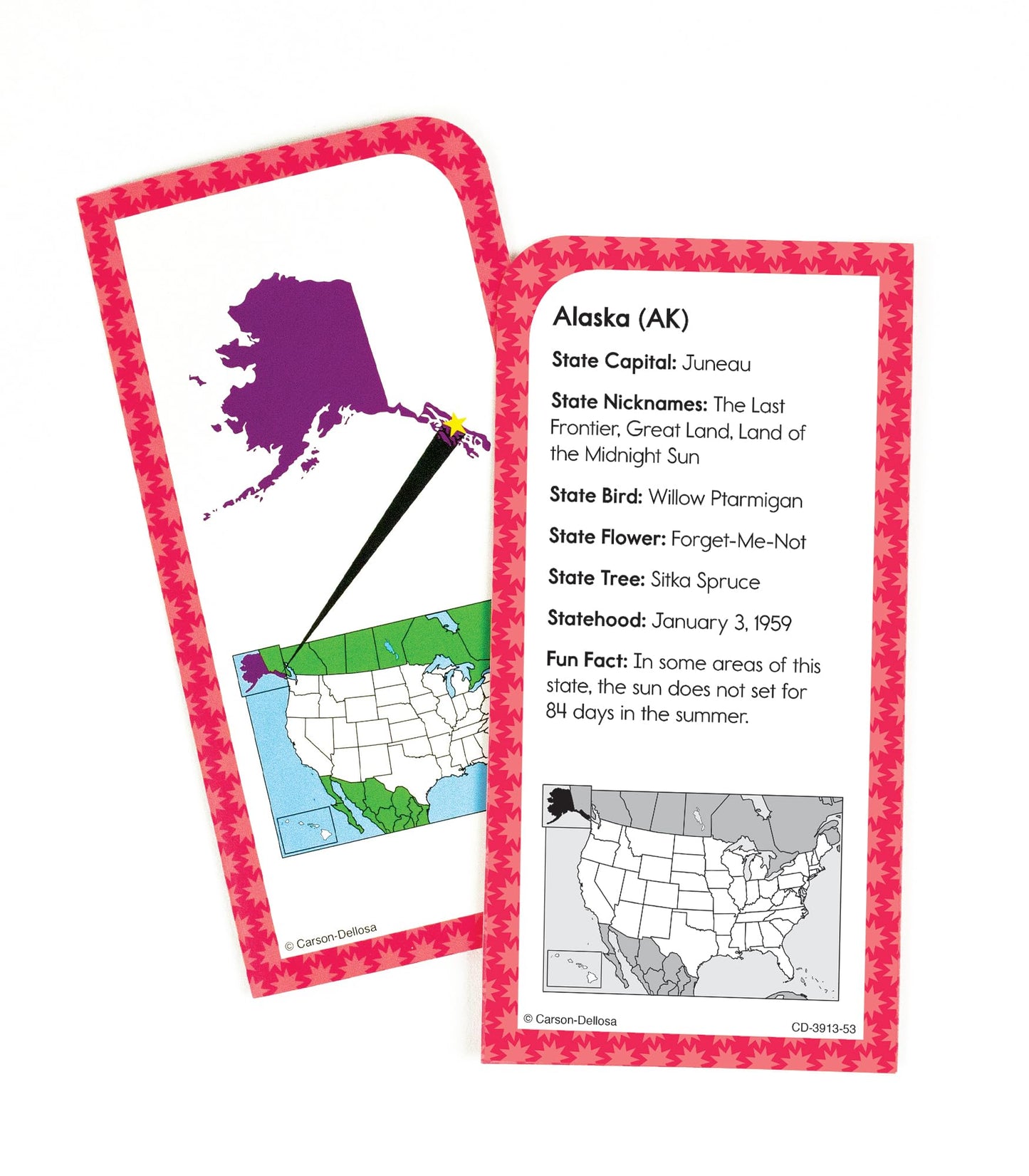 Carson Dellosa States and Capitals Flash Cards for Kids Ages 8+, Geography Flash Cards with US History, Fun Facts, Grade 3, Grade 4 and Grade 5