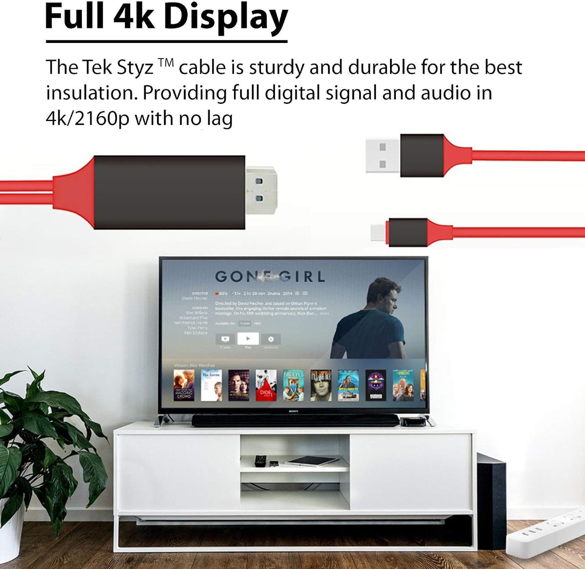 POWERED USB-C 4k HDMI Adapter Kit Plus USB Charging 2160p@60Hz 6Ft/2M Cable