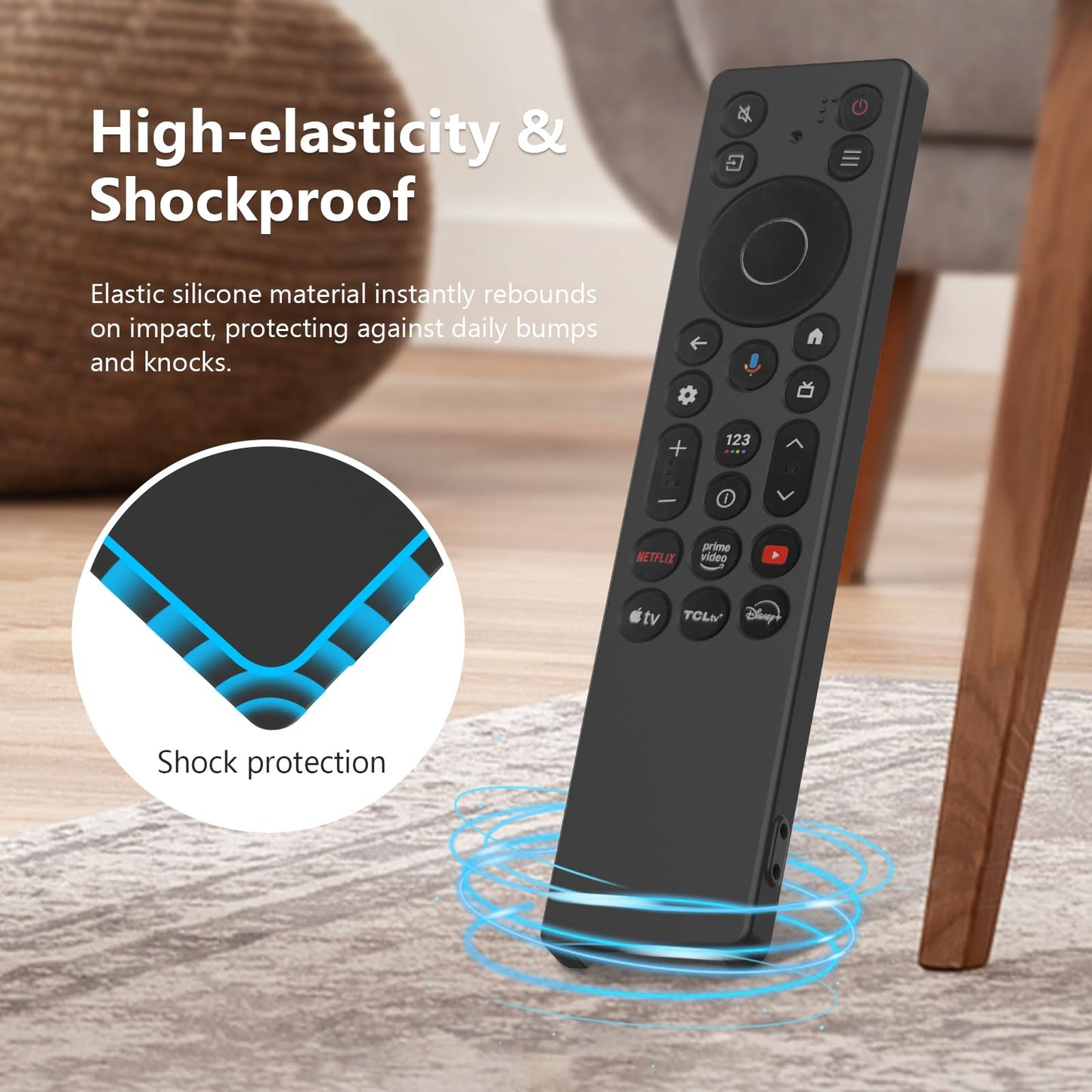 LEFXMOPHY Case Cover for TCL RC923A FMB1 / RC813A FMB1 2025 QM6K QM7K TV Remote Control Protector Sleeve - Black