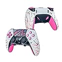 Controller Grips for PS5 DualSense Edge,Skin kit,Anti-Skid, Multi-Texture,Sweat Absorption,Pre-Cut Grips Tape,by SHADOW BOOLT (Pink & White,