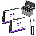 2-Pack 360 X5 Battery Compatible for Insta360 X5, for Insta360 X5 Camera with Fast Dual Battery Charger Hub and Charging Cable Upgrade Batteries 3.89V