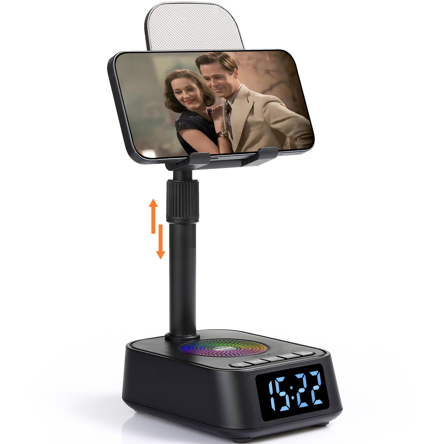 ASEAT Gifts for Men Women, Adjustable Phone Stand Bluetooth Speaker, Birthday Gifts Him Husband, Phone Holder for Kitchen Desk Bedroom, Cool Tech
