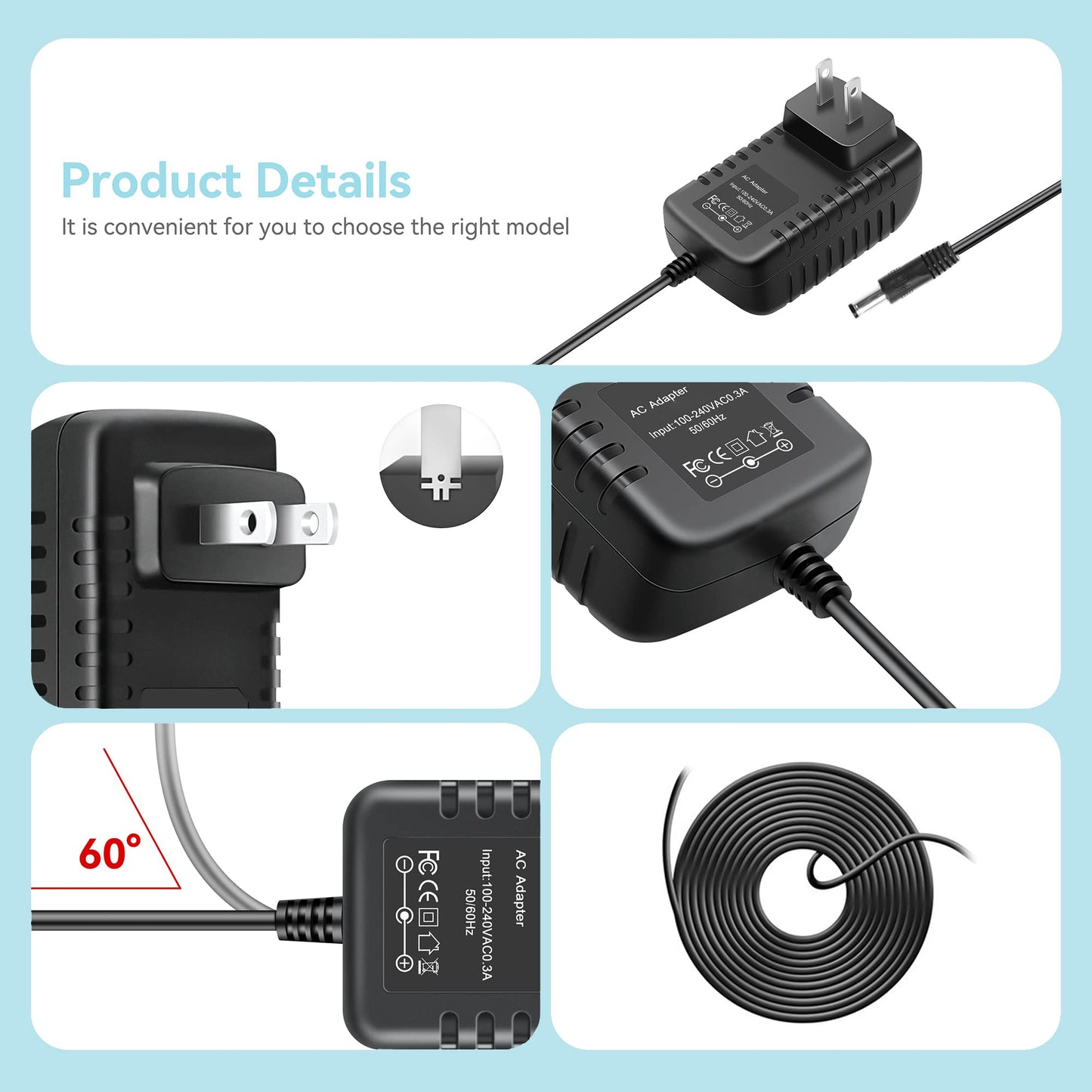 SLLEA 15V AC Adapter Compatible with Cat Open Air Self Cleaning Cat Litter Box Power Cord
