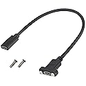 AAOTOKK 3.1Type C to USB C Panel Mount Screw Cable Gen 2 (3A) USB 3.1 Type C Female to Female Panel Mount Cable, Supports Charging,Data,Audio,Video