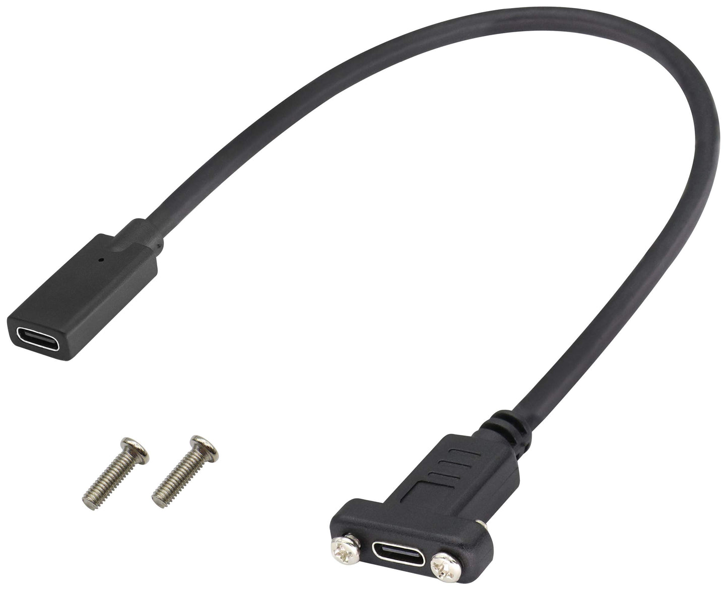 AAOTOKK 3.1Type C to USB C Panel Mount Screw Cable Gen 2 (3A) USB 3.1 Type C Female to Female Panel Mount Cable, Supports Charging,Data,Audio,Video