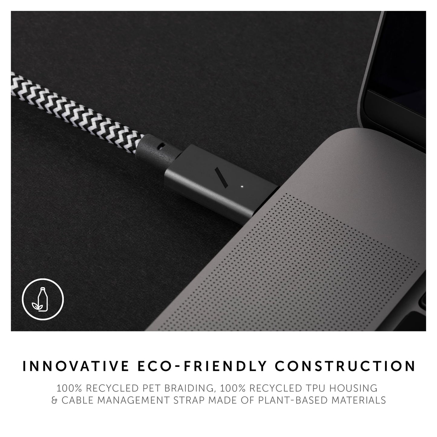 Native Union Type-C Belt Cable Pro - 240W USB-C to USB-C 8ft Ultra-Strong Charging Cable with Leather Strap Compatible with iPhone Air, 17 Pro Max