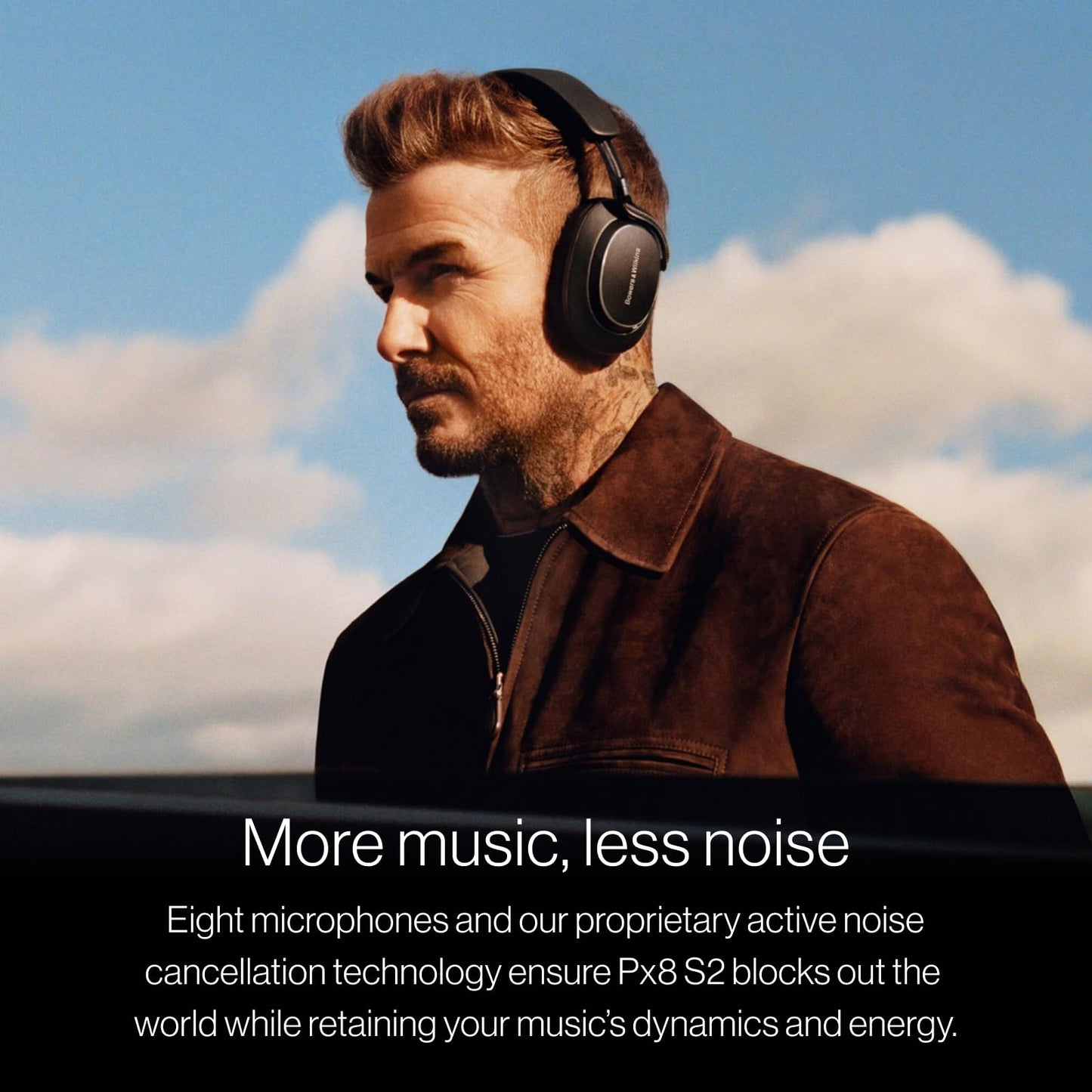 Bowers & Wilkins Px8 S2 Wireless Over-Ear Headphones, Active Noise Cancelling & Transparency Mode, High-Res Playback, 30H Playtime with Quick Charge