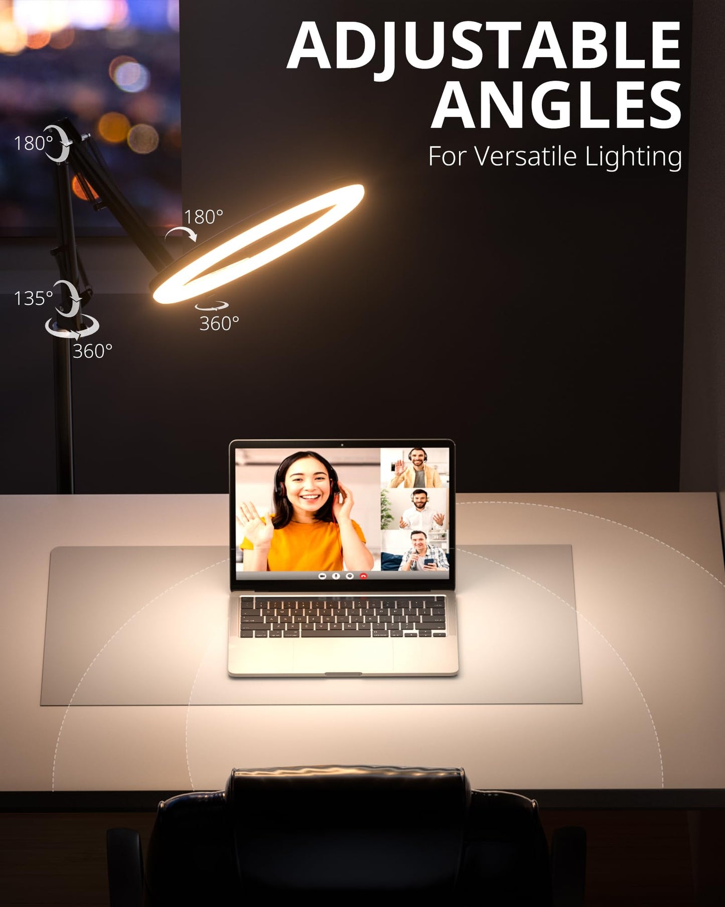UBeesize Pro LED Ring Light Tripod with Phone Holder & Casters, Adjustable Overhead Phone/Camera Mount for iPhone, Video Recording, Live Streaming