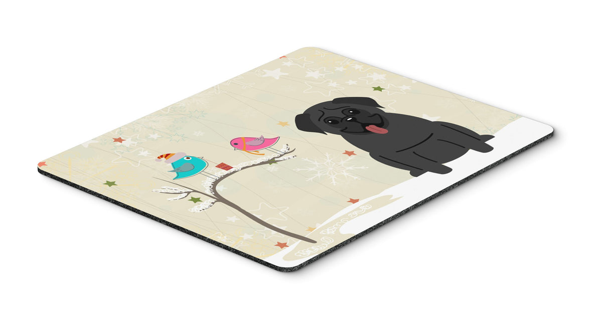 Caroline's Treasures BB2478MP Between Friends Pug - Black Mouse Pad, Hot Pad or Trivet for Home Office Gaming Working Computers Laptop Mouse