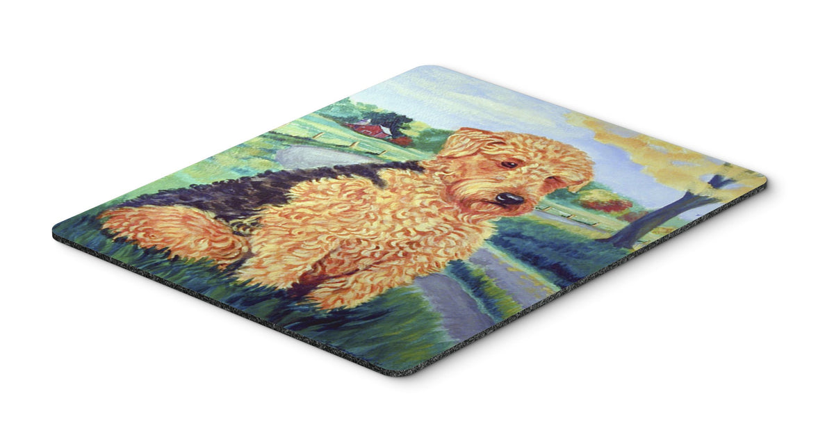 Caroline's Treasures 7096MP Airedale Terrier Mouse Pad, Hot Pad or Trivet for Home Office Gaming Working Computers Laptop Mouse Mat,Washable Large