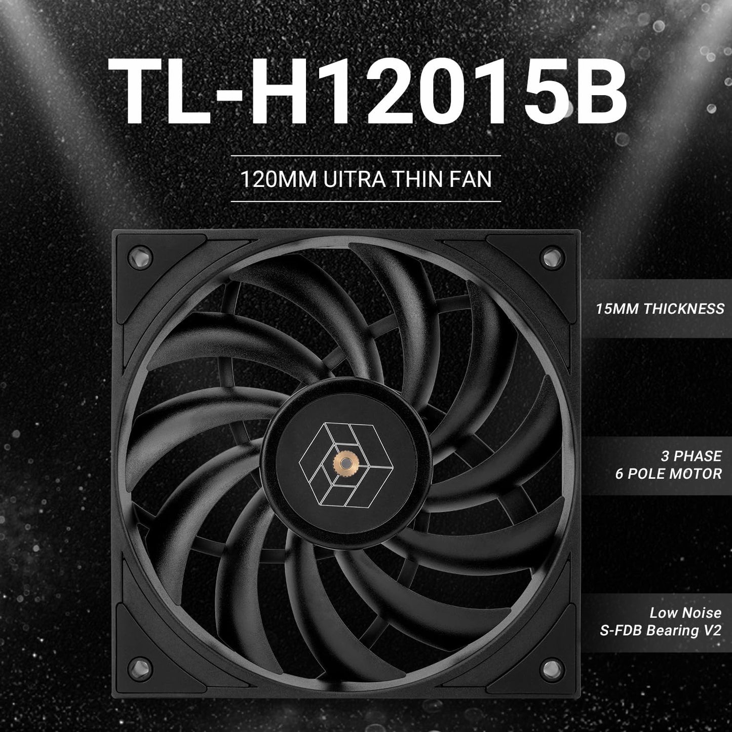 Thermalright TL-H12015B PWM Fan-1900RPM,Computer Cooling Fan Low-Noise 4-Pin, 15mm Slim Cooling,PWM Controlled Cooler Fan,Single PC for CPU Coolers
