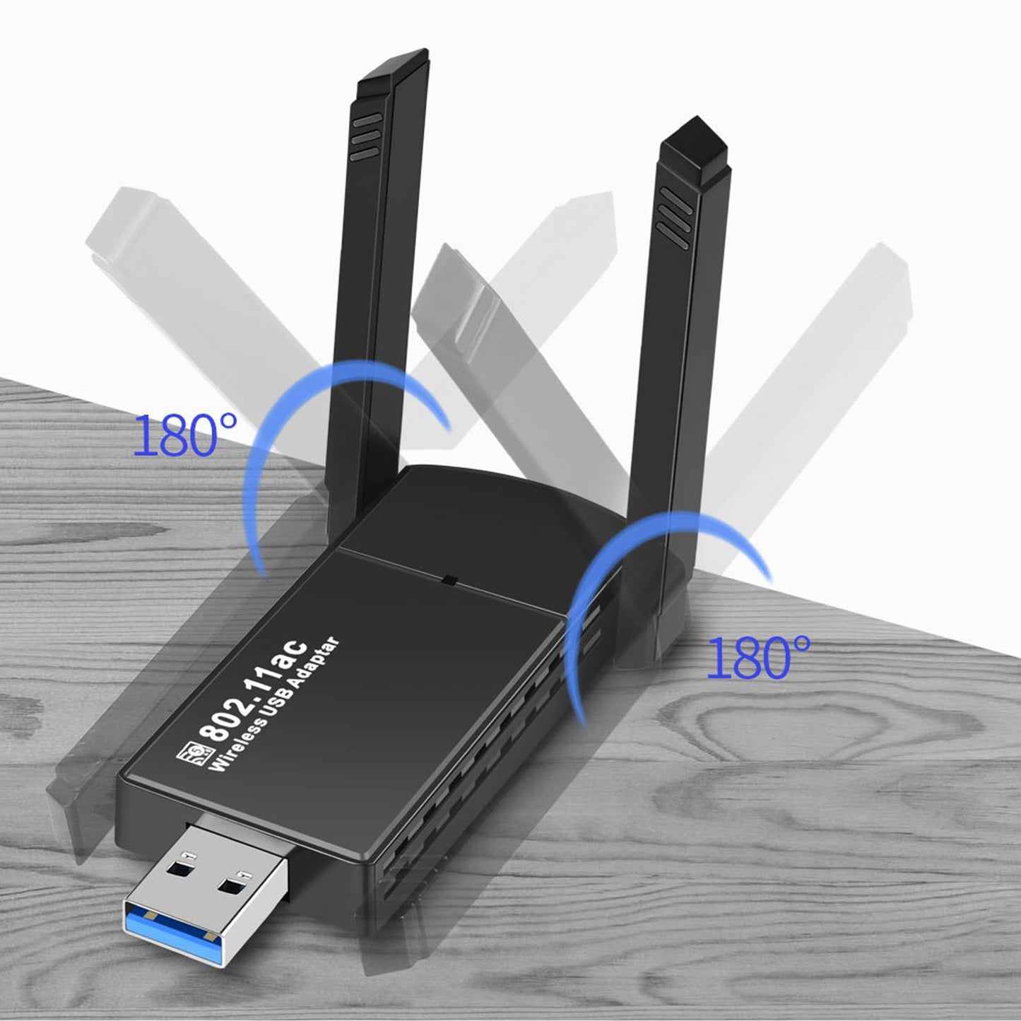 YGNET 1300Mbps Wireless USB Adapter, Driver-Free Gigabit Dual-Band for Desktop, WiFi Network Receiver Transmitter