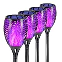 EOYIZW Solar Lights Outdoor, 4 Pack Premium 99 LEDs Purple Halloween Decorations Solar Lights - IP65 Waterproof Garden Outdoor Decor for Halloween