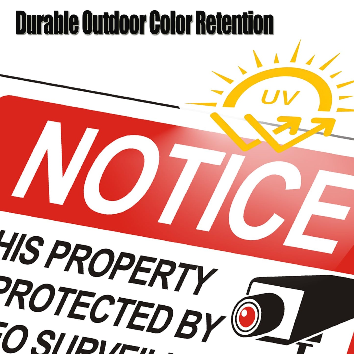 2 Pack Video Surveillance Sign, 10"x 7" Security Camera Signs, Reflective and Waterproof Material 24 Hour Surveillance Sign For Home/Business