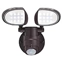 Westinghouse 6364300 Two 18W Motion Sensor, Bronze Finish with Acrylic Lens LED Outdoor Security Wall Light,