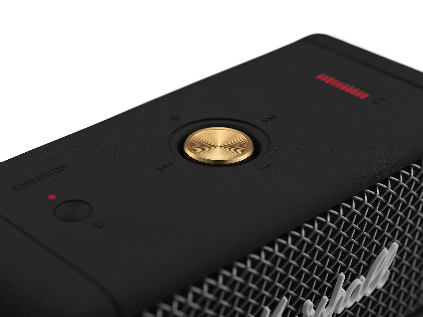 Marshall Emberton Portable Bluetooth Speaker Black and Brass 1005696 (Renewed)