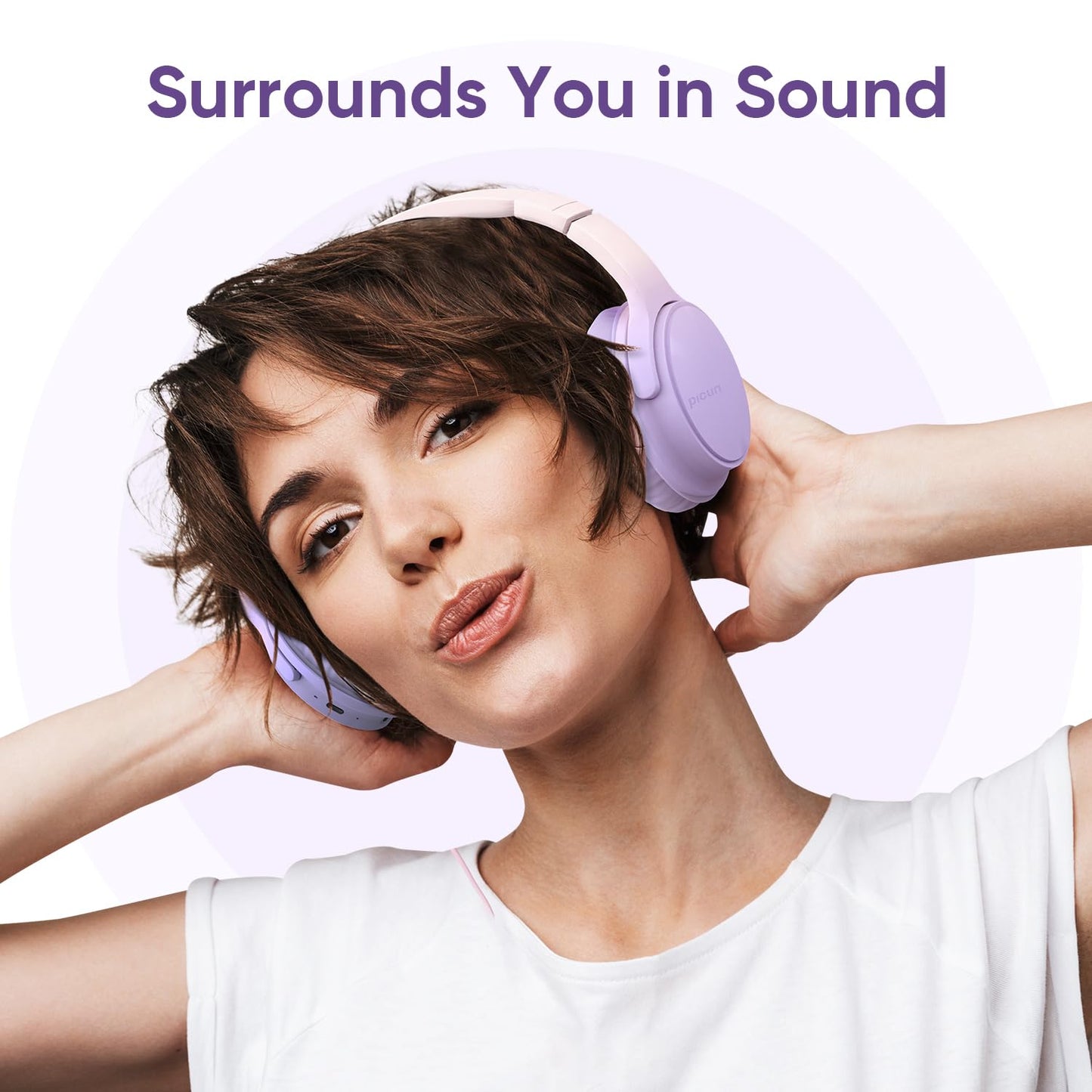 Gankoii Wireless Headphones, Bluetooth Over Ear Headsets with Microphone, Hi-Fi Audio, 60H Playtime, Touch Control, Foldable Lightweight, On-Ear…