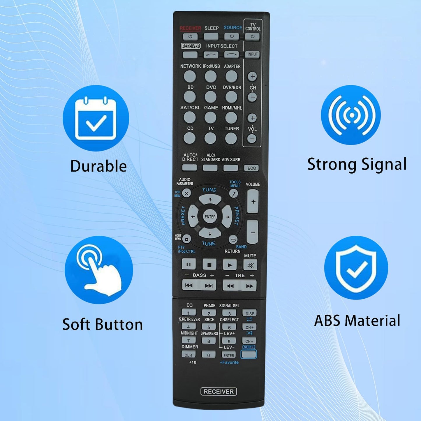 Replacement Remote Control for Pioneer VSX-919AH-K AXD7551 VSX-519V-K VSX-1027 VSX-37TX 7.1-Channel Home Theater AV A/V Receiver System