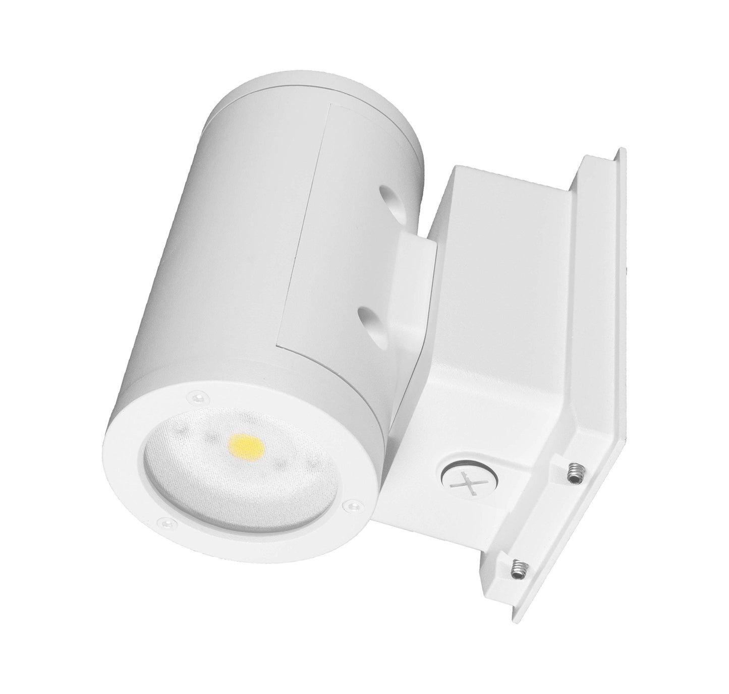 NICOR Outdoor OWCR4U1035MV30WH Dorado 35W Round LED Wall Mount, 3000K, White Outdoor Cylinder Light, 4