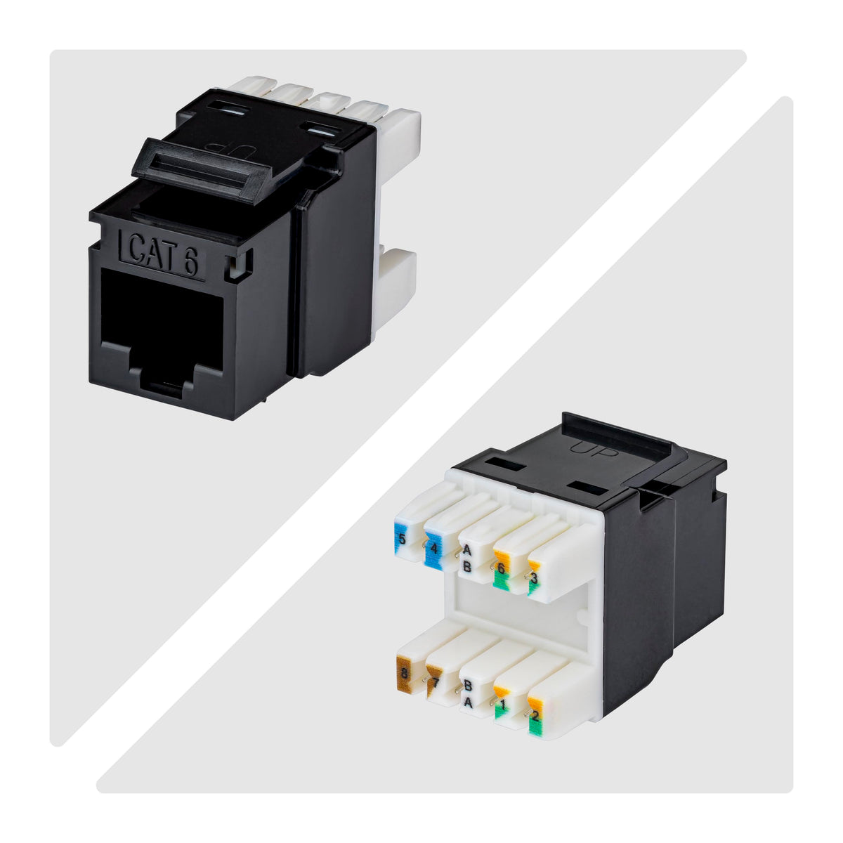 StarTech Cat6 Keystone Jack 24-Pack, UTP, 180 110 Punch Down, Black