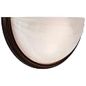 Crest - 2-Light Wall Sconce - Oil Rubbed Bronze Finish - Alabaster Glass Shade