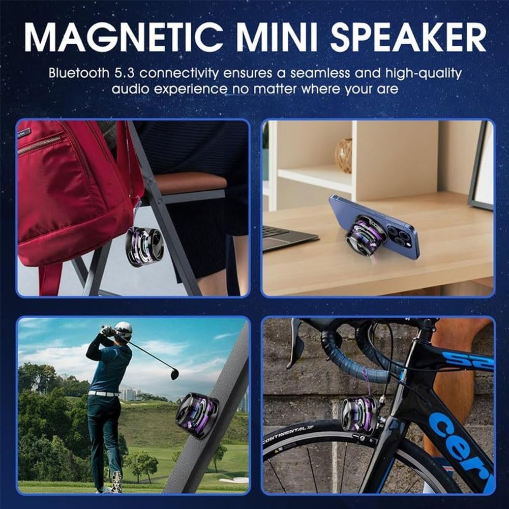 Yaslayp G200 Magnetic Bluetooth Multi-Functional Speaker, Portable Waterproof Magnetic Speaker, Suitable for Mobile Phones, Tablets and Laptops, 7H