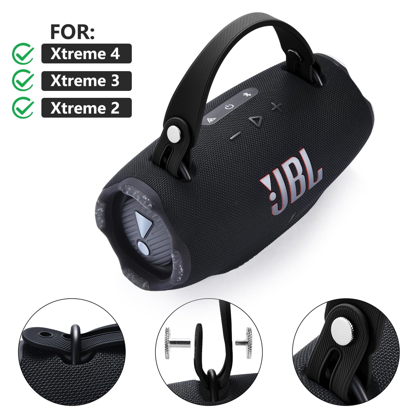 Hiyokurenri Universal Silicone Hand Strap for JBL Xtreme 4/3/2 Bluetooth Speakers - Portable Grip & Carry Solution