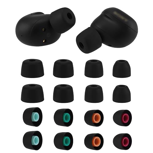 XMTYAN Replacement Ear Tips Compatible with Sony WF-1000XM6, Soft Silicone Eartips with Portable Storage Box (8, Black, XS/S/M/L)