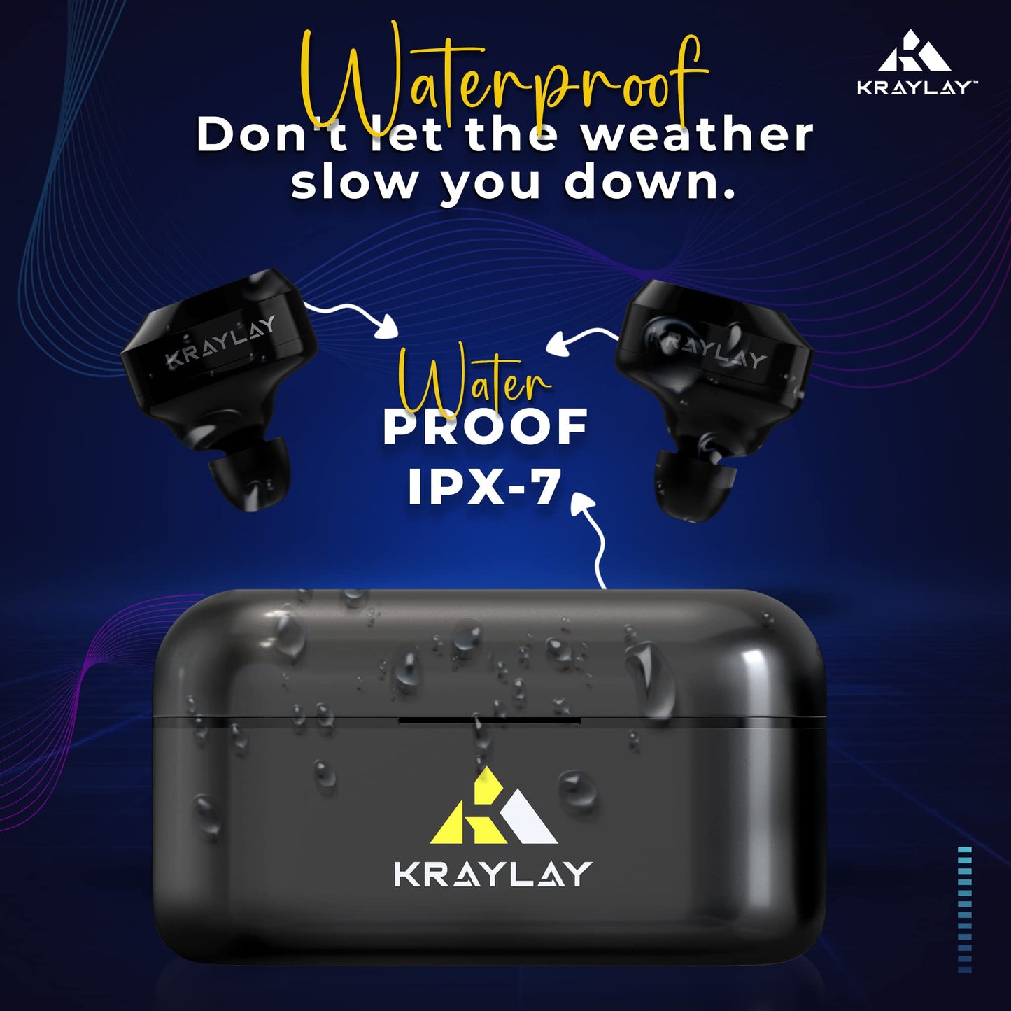 Kraylay Wireless Earbuds | Bluetooth 5.3 Earbuds with 40H Playtime | IPX7 Waterproof | Memory Foam Ear Tips | Ear Phones with Cable | Won't Fall Out…
