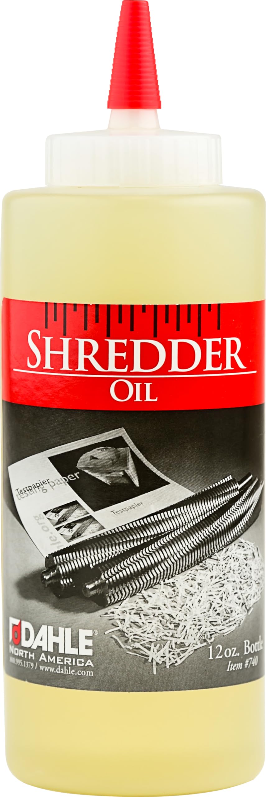 Dahle Shredder Oil Reduces Friction and Optimizes Performance in Paper Shredders, For Use In All Shredders, 6 - 12 oz. Bottles