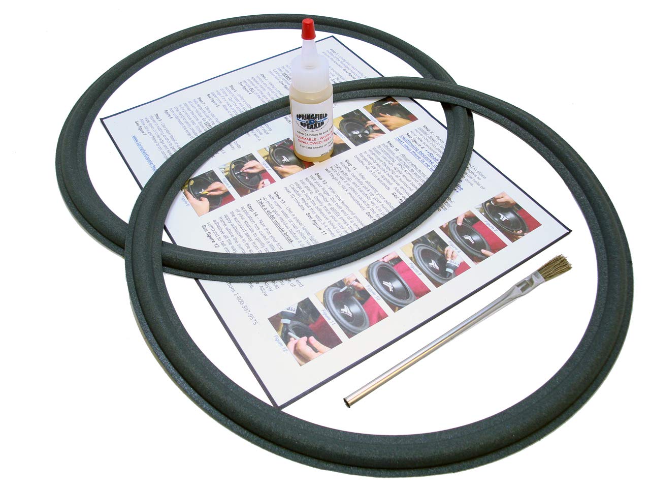 Springfield Speaker Foam Surround Edge Repair Kit - 2 Speaker Kit - Compatible with JBL 240Ti 250Ti BQ C36 L101 L220 L220A L222 Disco L222A L250