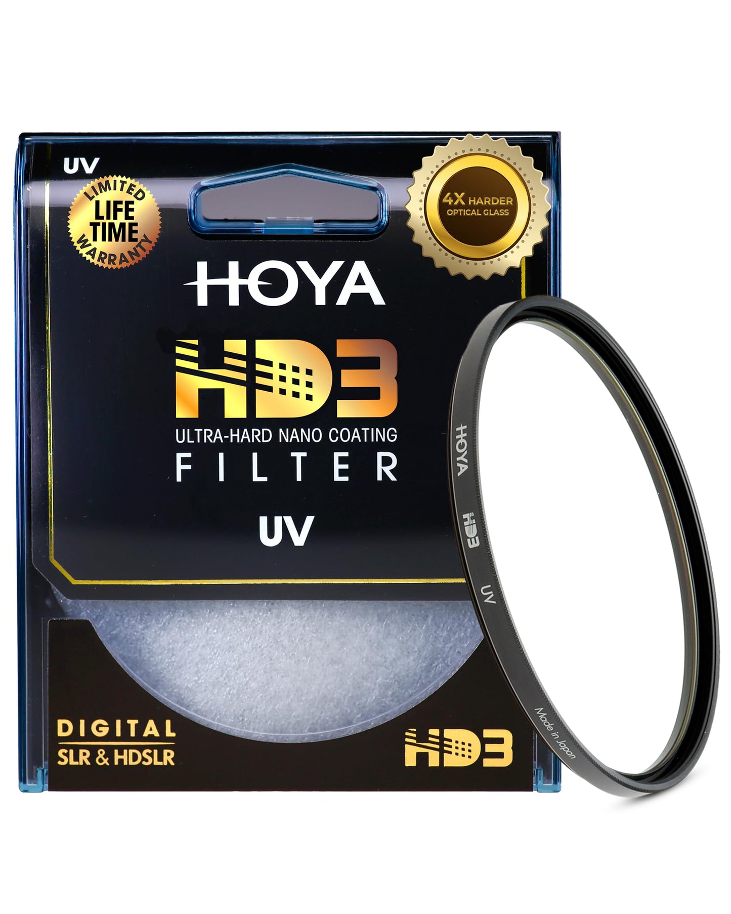 Hoya HD3 55mm UV Protector Filter - Re-Certified for 100MP+ Cameras with Ultra-Hard Nano Coating UV Filter - Stain Resistant, Smudge and Waterproof UV