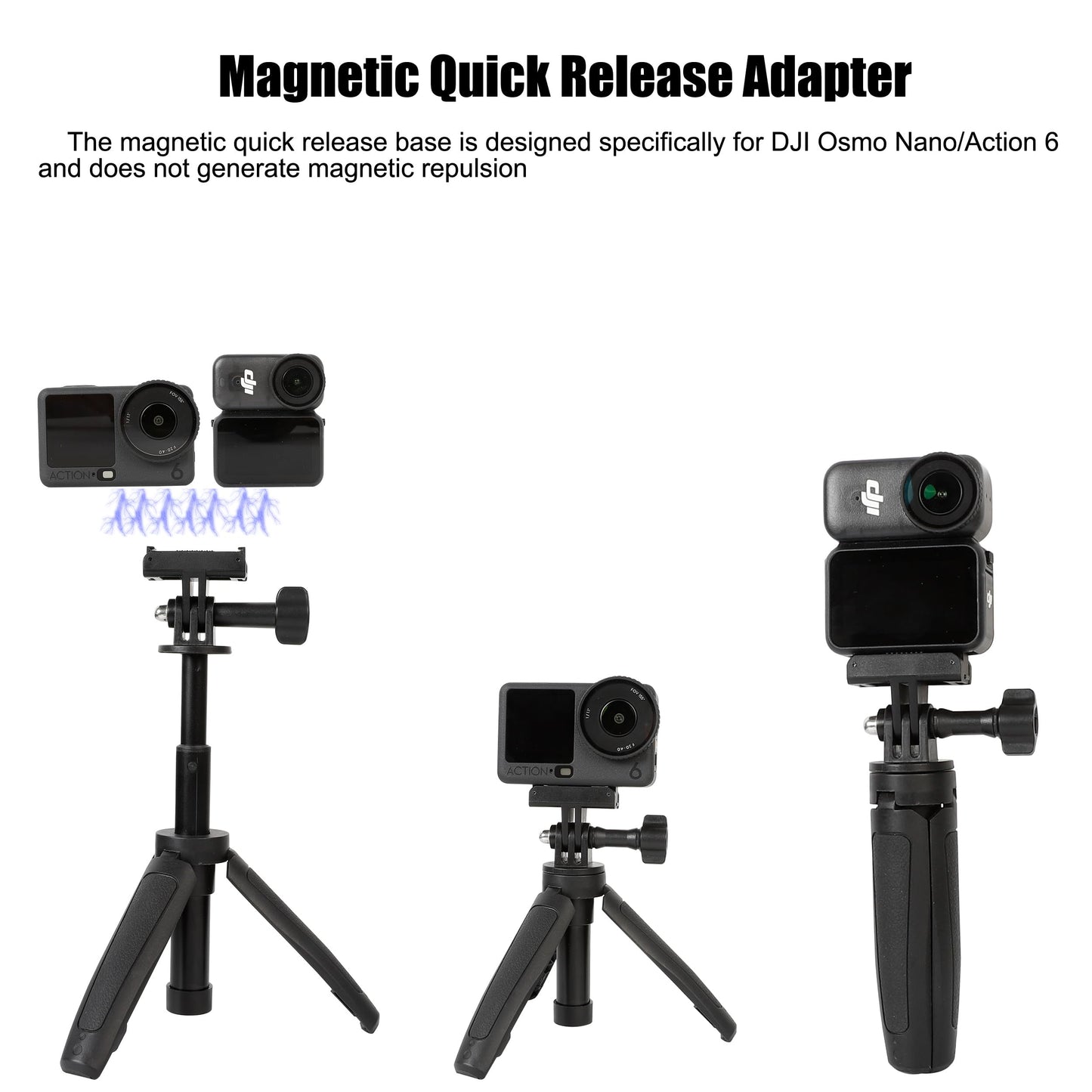 Pellking Quick Release Extension Rod Tripod for DJI Osmo Nano & Action 6 Camera,Mini Selfie Stick Tripod